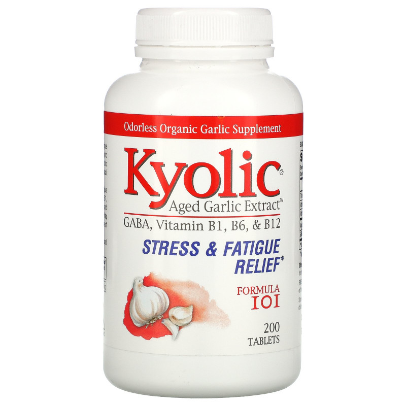 Kyolic, Экстракт зрелого чеснока, помощь при стрессе и усталости, формула 101 200 таблеток
