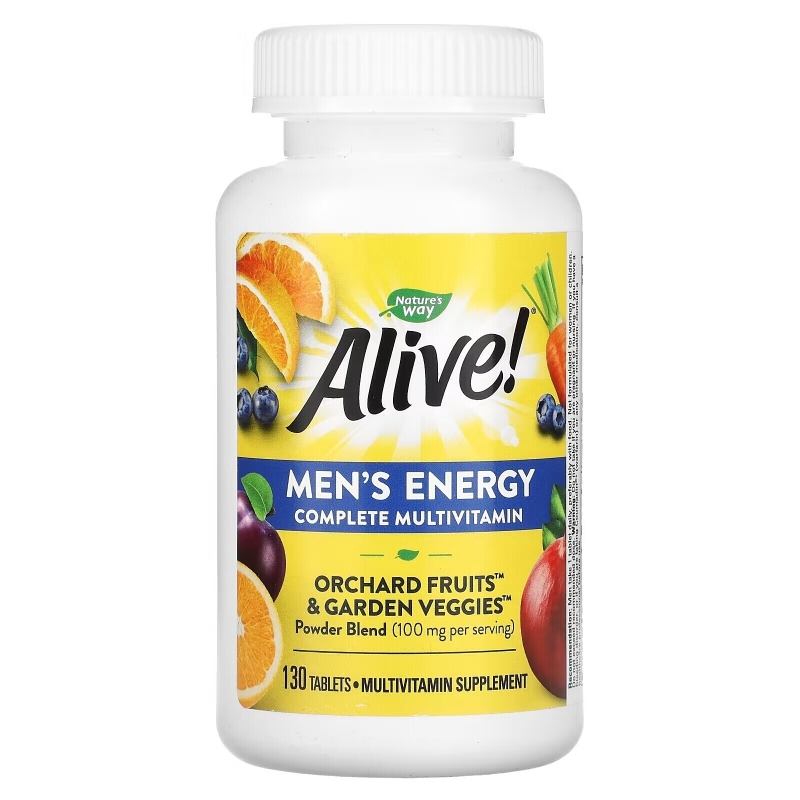 Nature's Way, Alive! Men's Energy Complete Multivitamin, 100 mg, 130 Tablets