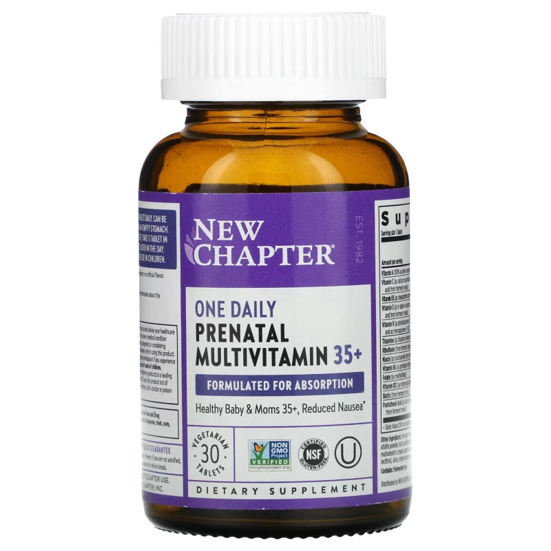 New Chapter, One Daily Prenatal Multivitamin 35+, 30 Vegetarian Tablets