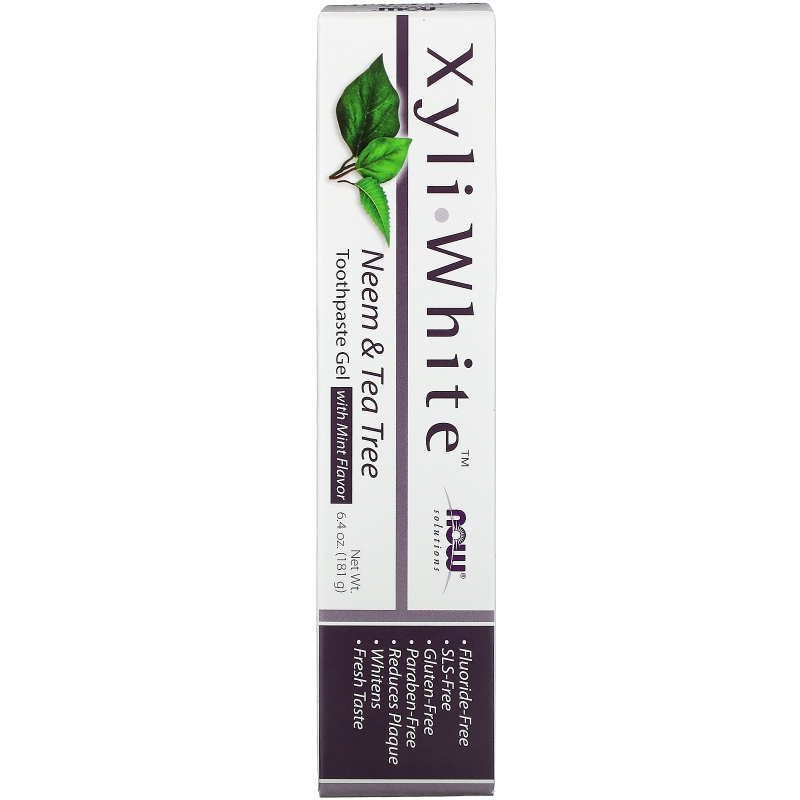 Now Foods Xyliwhite Toothpaste Gel Neem & Tea Tree w/ Mint Flavor 6.4 oz (181 g)