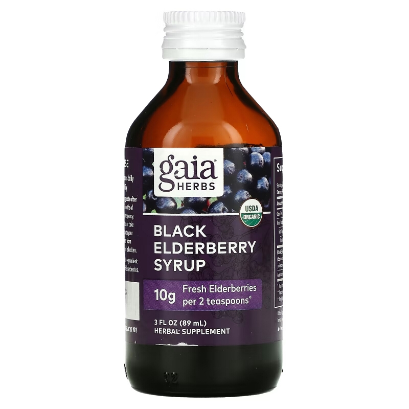 Gaia Herbs, Black Elderberry Syrup, 3 fl oz ( 89 ml)