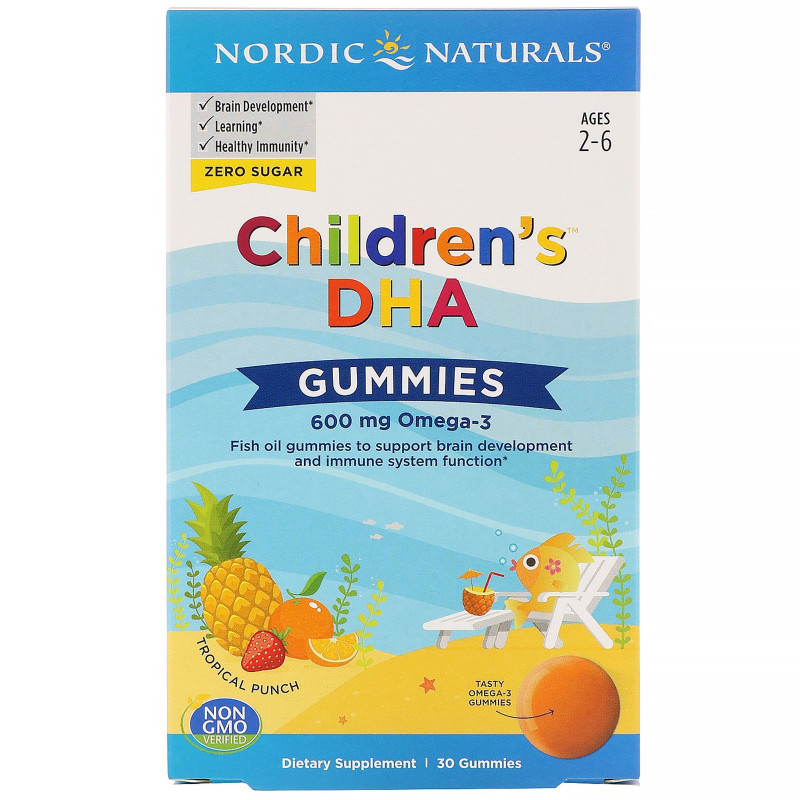 Nordic Naturals, Children's DHA Gummies, Tropical Punch, 600 mg, 30 Gummies