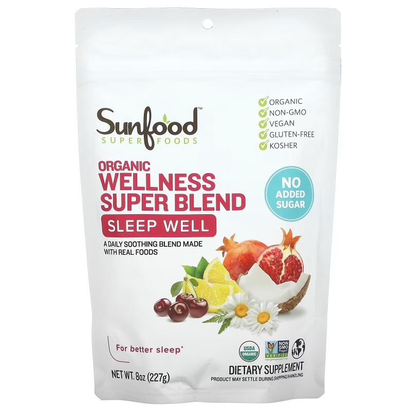 Sunfood, Organic Wellness Super Blend, Sleep Well, 8 oz (227 g)