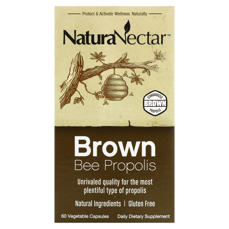 NaturaNectar, Brown Bee Propolis, 60 Veggie Caps