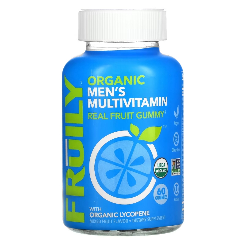 Fruily, Organic Men's Multivitamin with Organic Lycopene, Mixed Fruit, 60 Gummies