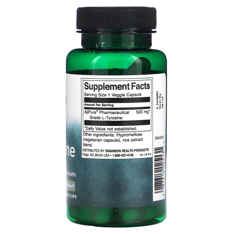 Swanson, L-Tyrosine, 500 mg, 60 Veggie Caps